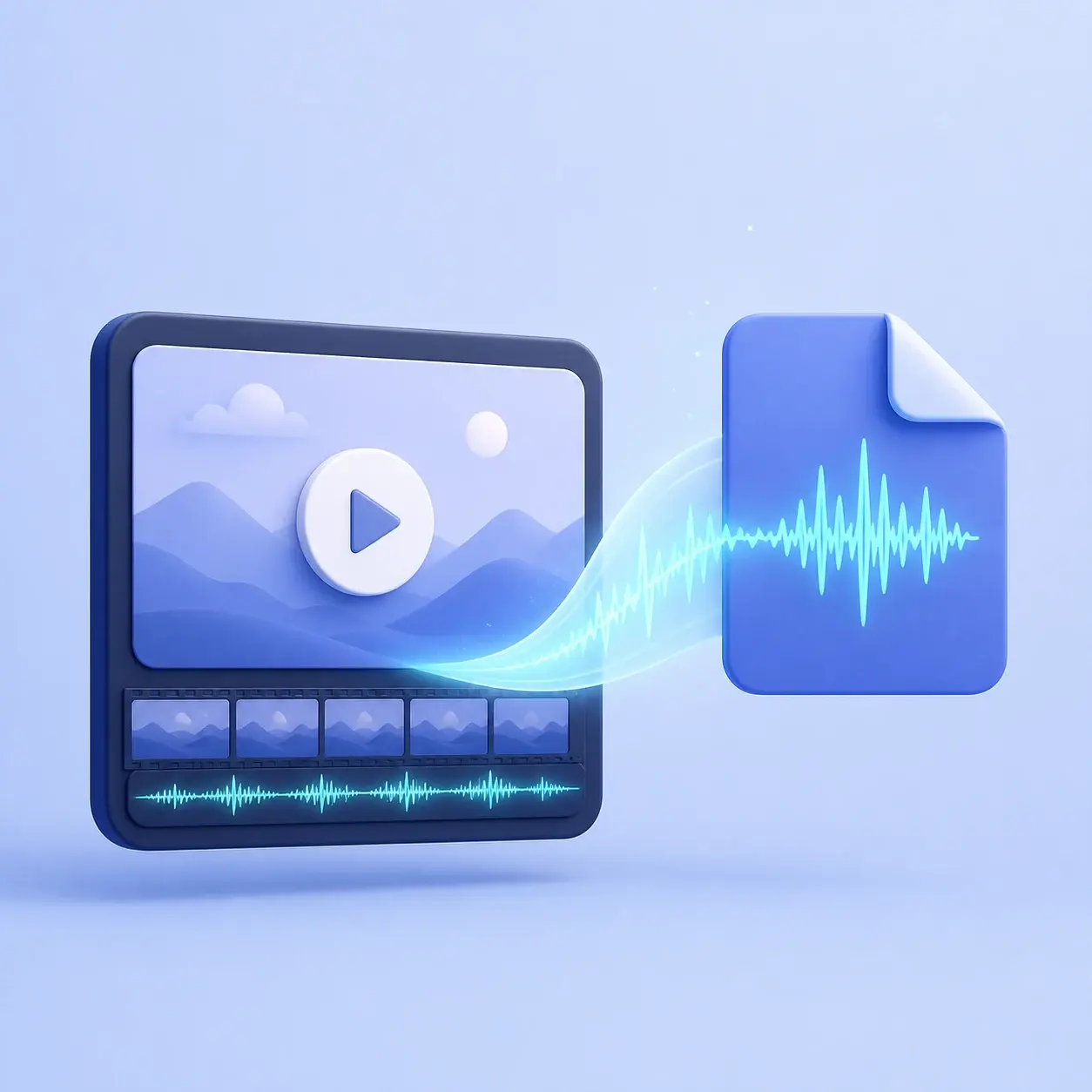 Video frame releasing its soundtrack into a separate audio file
