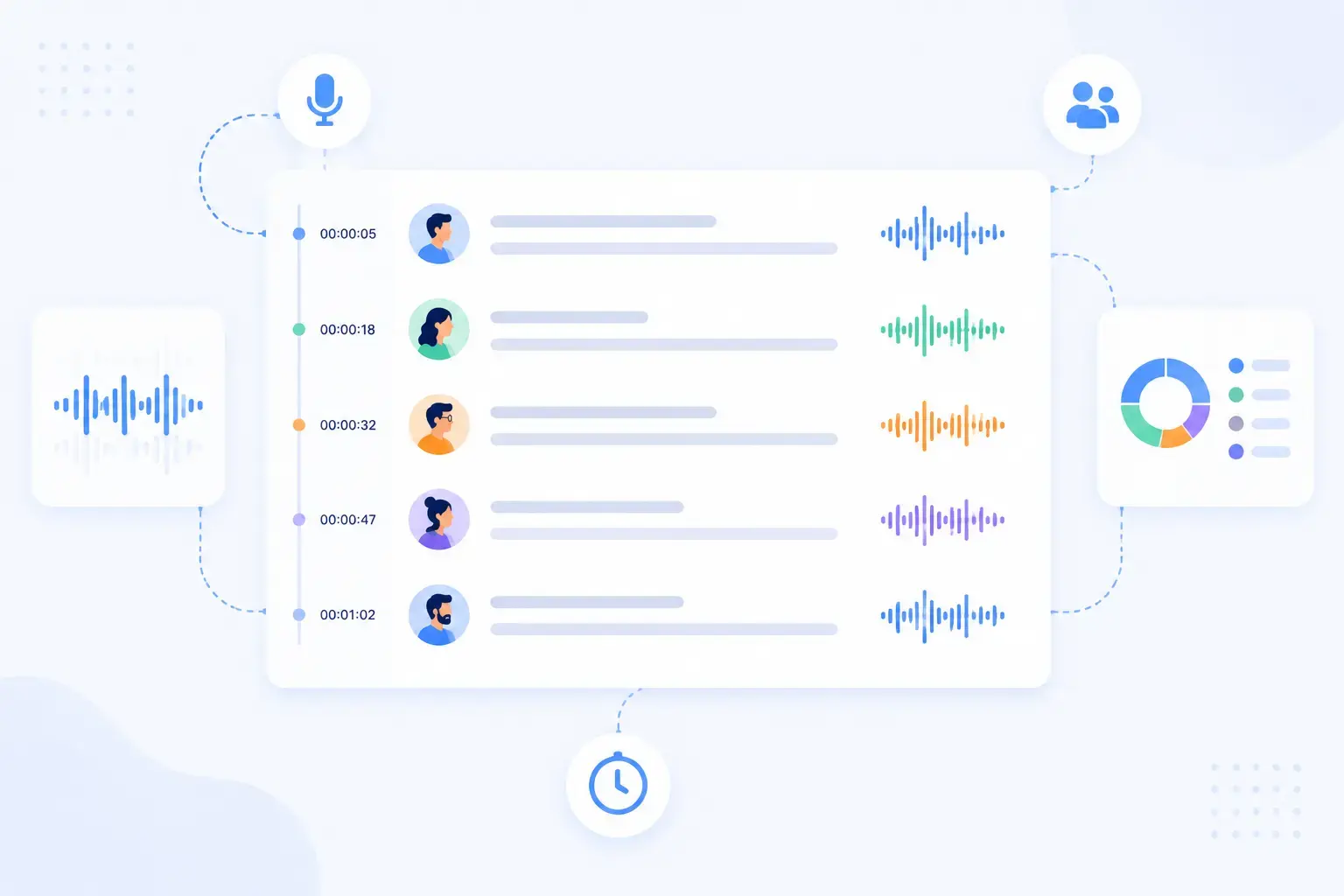 Automatic speaker diarization with labeled speaker transcript rows